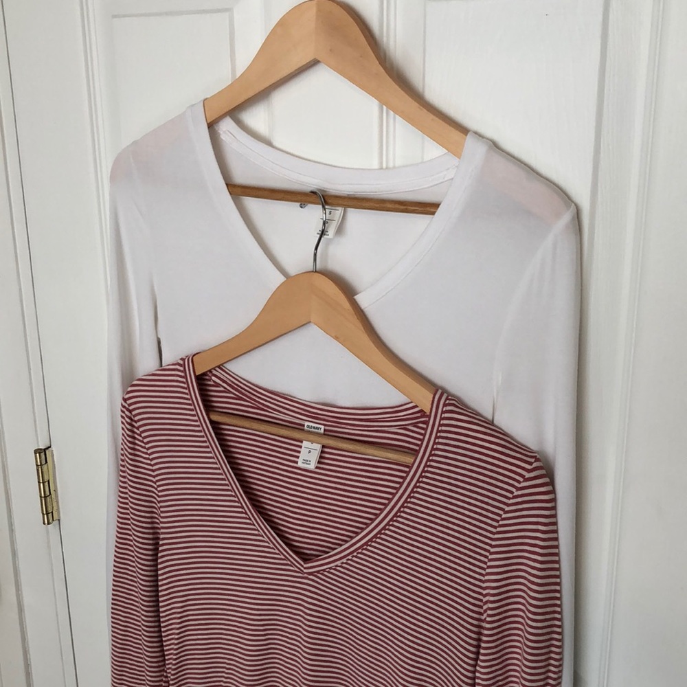 Set of Old Navy V-neck Long Sleeve Tees.